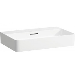 Vasque à poser VAL 650 x 420 mm avec trop-plein, sans trou pour robinetterie, blanc mat LAUFEN