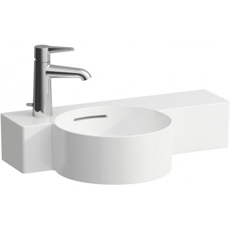 Lave-mains VAL 550 x 315 mm, 1 trou pour robinetterie, avec trop-plein blanc LAUFEN