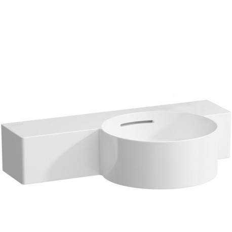 Lave-mains VAL 550 x 315 mm, sans trou pour robinetterie, avec trop-plein blanc mat LAUFEN