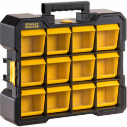 Organiseur Flip Bin Gamme FatMax® Large Base - Godets Basculables Et Amovibles - Couvercles Transparents - Poignée De Transport - Attaches Latérales Pour En Assembler