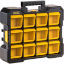 Organiseur Flip Bin Gamme FatMax® Large Base - Godets Basculables Et Amovibles - Couvercles Transparents - Poignée De Transport - Attaches Latérales Pour En Assembler