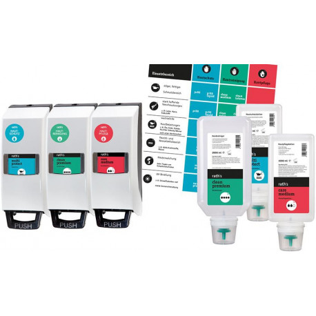 Raths starter set soins de la peau-nettoyage-soins avec 3 distributeurs et plaque de protection de la peau standard