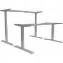Cadre table elévatrice bureau 2M3S alu RAL 9006 610-1270 mm