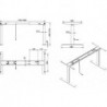 Cadre table elévatrice bureau 2M3S alu RAL 9006 610-1270 mm