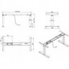 Cadre table elévatrice bureau 2M2S noir RAL 9017 695-1145 mm