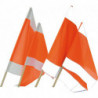 Drapeau d'avertissement 75 x 75 cm avec manche bois 100 cm