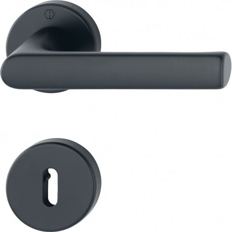 Poignée porte Hamburg 1700/42KB/42KBS F9714 OB DIN Gauche/Droite HOPPE