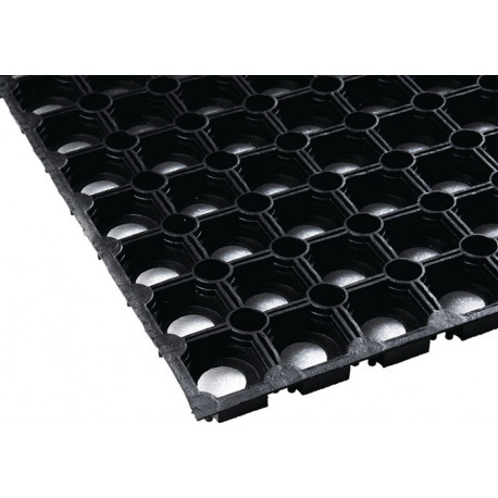 Tapis circulaire en caoutchouc l. 0,8 m L. 1,2 m épaisseur 22 mm noir NR/SBR sans insert tissé