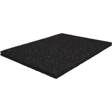 Tapis de protection de bâtiment l. 1,25 m L. 10 m épaisseur 6 mm noir caoutchouc granulé sans insert tissé