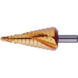 Foret étagé universel, goujure hélicoïdale, revêtement TiN, Long. de l'étage : 4 mm, Long. totale 67 mm, Ø queue h8 : 8 mm