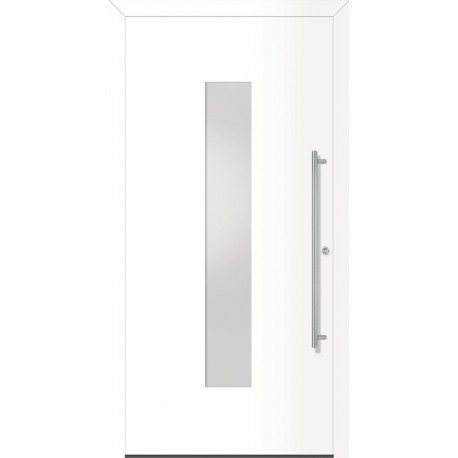 Metallhaustür Home RAL9016 Satinato weiß B1100mm H2100mm DIN li.RC2 n.DIN EN1627