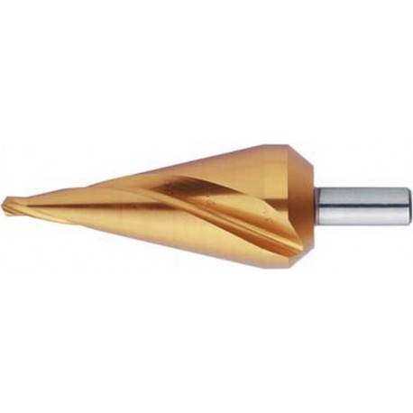 Forets conique de précision (forets à coupe progressive), goujure hélicoïdale, revêtement TiN, Capacité de perçage : 5-31 mm, Taille LA
