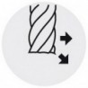 Fraise cylindrique en bout, Type HR, en acier à coupe rapide à 8% de cobalt, Ø x Larg. : d1 - js14 x b - k16 : 80 x 45 mm, Alésage d2 - H7 27 mm