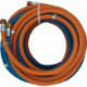 Tuyau de gaz autogène 6/9x5/3.5mm 1/4pouce RH/3/8pouce LH monté av brides de tuyaux longueur L.20m