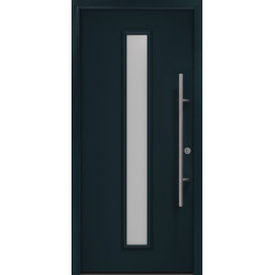 Porte d'entrée en métal PRO anthrRAL7016 Satinato B1100mm H2100mm droite RC2 DIN EN1627 