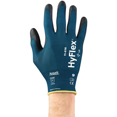 Gant HyFlex® 11-616 Taille 10 vertbleu/noir EN 388:2016 PSA II 12 PA (Par 12)