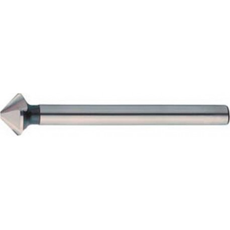 Fraise conique 90°, longue, à chanfreiner et ébavurer, Ø nominal : 12,4 mm, Plus petit Ø 2,8 mm, Long. totale 108 mm, queue Ø 8 mm