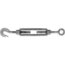 Tendeur DIN 1480 M20 L.367-497mm avec crochet et oeil ZN VE-5 pcs. (Par 5)