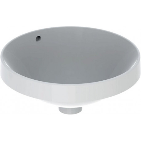 Lavabo à encastrer VariForm rond d: 400mm sans trou de robinetterieavec trop plein blanc KT