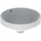 Lavabo à encastrer VariForm rond d: 400mm sans trou de robinetterieavec trop plein blanc