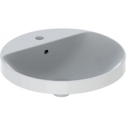 Lavabo à encastrer VariForm rond d: 480mm avec trou pour robinetavec trop plein blanc KT