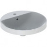 Lavabo à encastrer VariForm rond d: 480mm avec trou pour robinetavec trop plein blanc