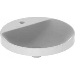 Lavabo à encastrer VariForm rond d: 480mm avec trou pour robinet sans trop plein blanc KT