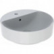 Vasque à poser Geberit VariForm ronde,avec plage de robinetterie, D:45cm, troude robinetterie au centre, Blanc