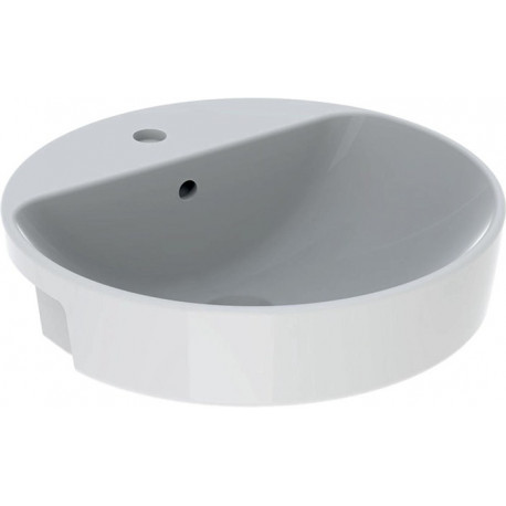 Lavabo semi-encastré Geberit VariForm rond d : 500mm avec trou pour robinet avec trop pleinwe