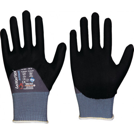 Gants LeikaFlex® Brilliant Taille 9 gris/noir PSA II 12 PA LEIPOLD (Par 12)
