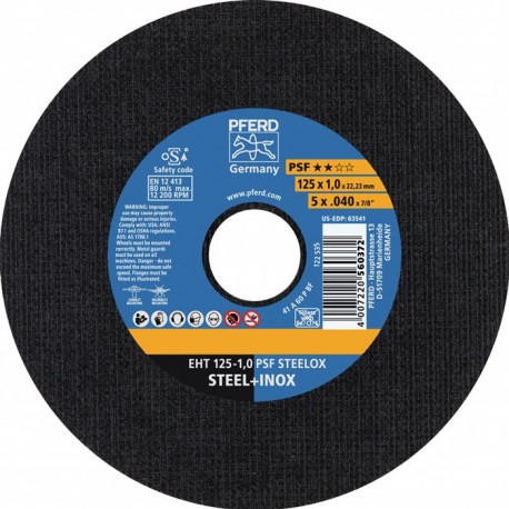 Disque à tronçonner PSF STEELOX D230x2.5 mm droit INOX perçage 22.23 mm PFERD (Par 25)