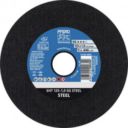 Disque à tronçonner SG STEEL D125x1.6 mm droit acier perçage 22.23 mm PFERD (Par 25)