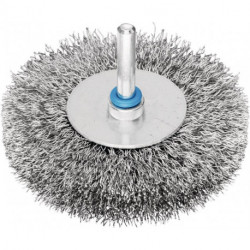 Brosse plate RBU 8015/6 INOX 0.30 D. 80 mm 6 mm épaisseur de fil 0.3 mm VA 15 mm