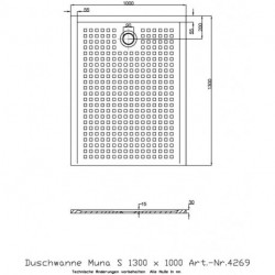 Hoesch Duschwanne MUNA S mit Antirutsch 1300x1000x30mm weiß