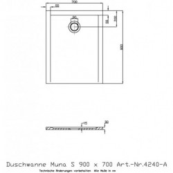 Hoesch Duschwanne MUNA S 900x700x30mm weiß
