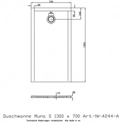 Hoesch Duschwanne MUNA S 1300x700x30mm weiß