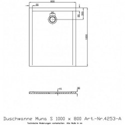 Hoesch Duschwanne MUNA S 1000x800x30mm weiß