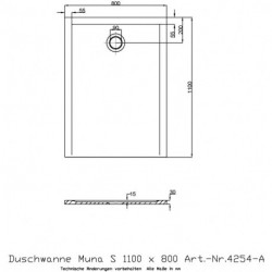 Hoesch Duschwanne MUNA S 1100x800x30mm weiß