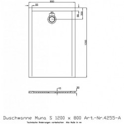 Hoesch Duschwanne MUNA S 1200x800x30mm weiß