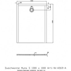 Hoesch Duschwanne MUNA S 1300x1000x30mm weiß