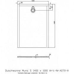 Hoesch Duschwanne MUNA S 1400x1000x30mm weiß