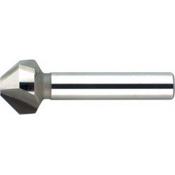 Fraise conique 90°, à chanfreiner et ébavurer, en carbure, Ø nominal : 6,3 mm, Plus petit Ø 1,5 mm, Long. totale 45 mm, queue Ø 5 mm