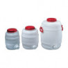 Bidon 10 l PE blanc 1&nbsp;anse de transport D. d'ouverture de remplissage 120 mm GRA