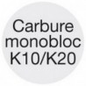 Fraise longue, 3 dents, 45°, en carbure monobloc, recouverte de TiAIN, Ø d1 - h10 : 4,0 mm, Long. totale l1 57 mm, Long. coupe l2 8 mm