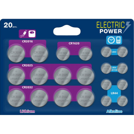 Piles bouton Mix Megablister 20 ELECTRIC POWER