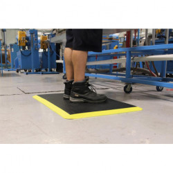 Tapis antifatigue COBAelite Diamond l90xL120 cm noir/jaune