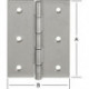 Charnières 80X58 mm acier inoxydable(V2A)