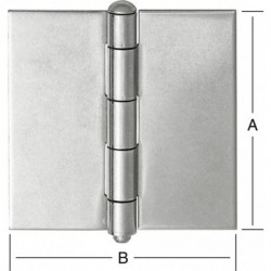 Charnières 75x75mm acier inoxydable V2A