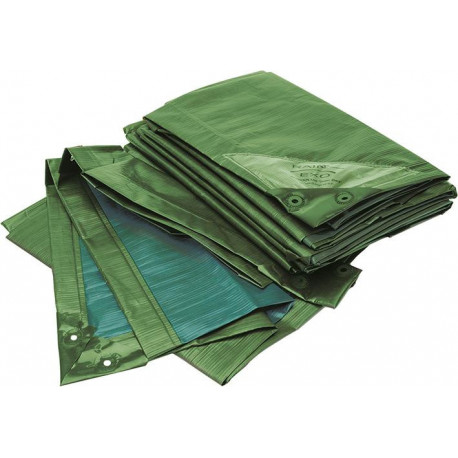 Bache 150g/m2. 6x10m. vert/bleu