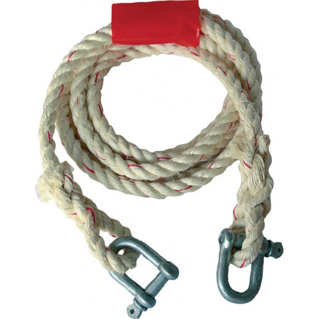 Corde de remorquage en sisal 2&nbsp;500&nbsp;kg Manille Sisal/manille longueur 400&nbsp;cm D. 1 